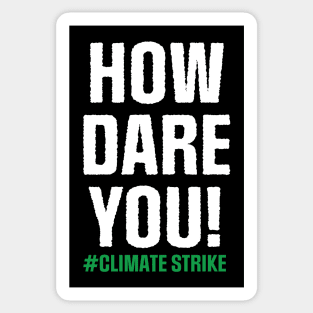 Climate Strike. How Dare You! Sticker